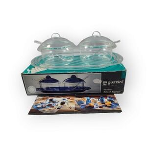 Guzzini Italy Orient Xpress Jar‎ & Serving Spoon Set Clear Acrylic Lucite in Box